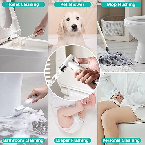 Miniatura 8 de BARROCK Pulverizador de bidé de mano para inodoro, kit de rociado de pañales de tela de bebé de acero inoxidable, juego de accesorios de bidé para