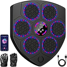 Machine de Boxe Musicale Murale, Machine de Boxe Musicale avec Mode Bluetooth 9 Modes de Vitesse et Gants de Boxe, Entraînements à Domicile et Soulagement du Stress pour Adultes et Enfants