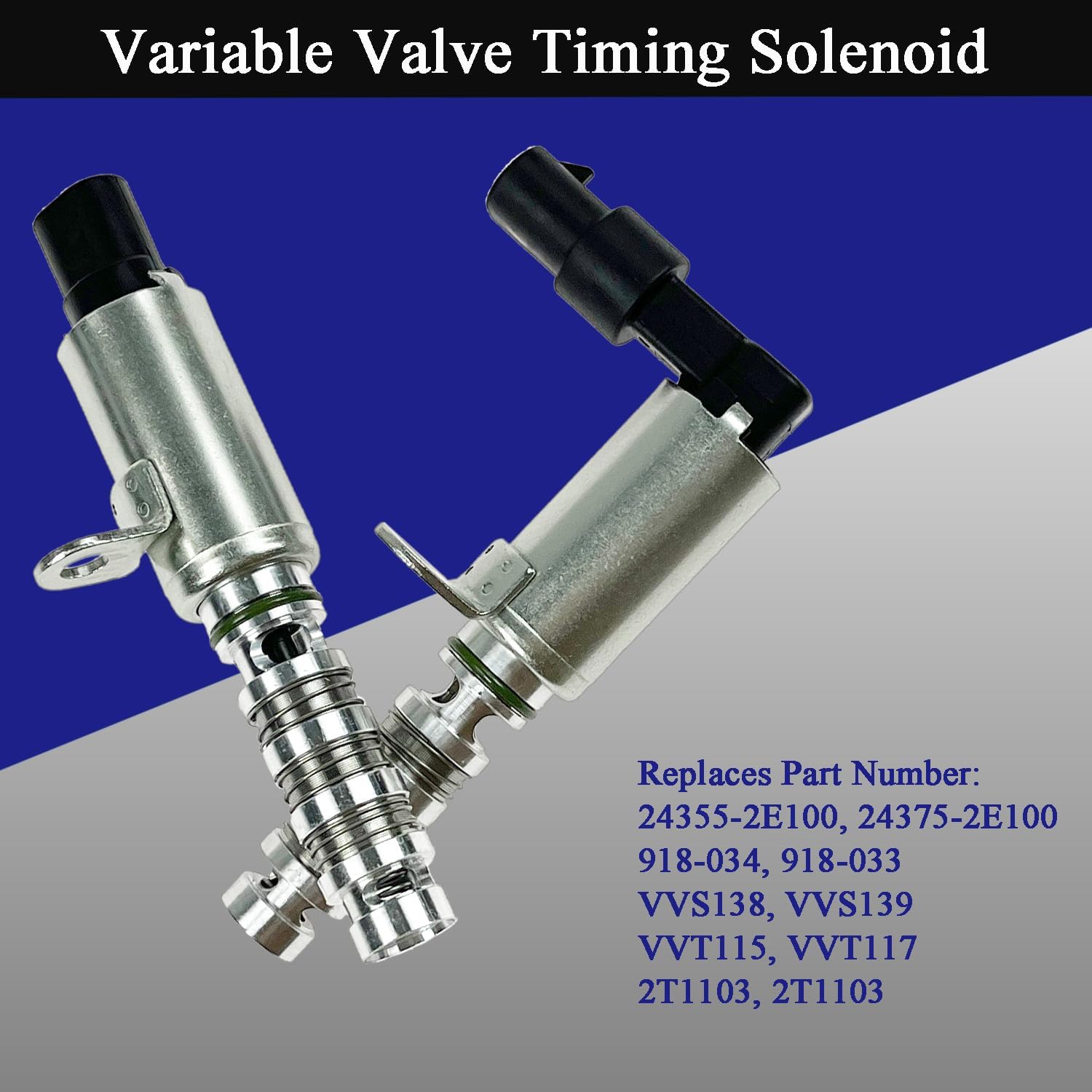 2PCS Engine Variable Valve Timing Solenoid VVT Intake & Exhaust Camshaft Position Actuator for 2012-2024 Hyundai Elantra/Kia Forte/Soul/Tucson 1.8L 2.0L, Replaces 243752E100 243552E100 918-033 918-034