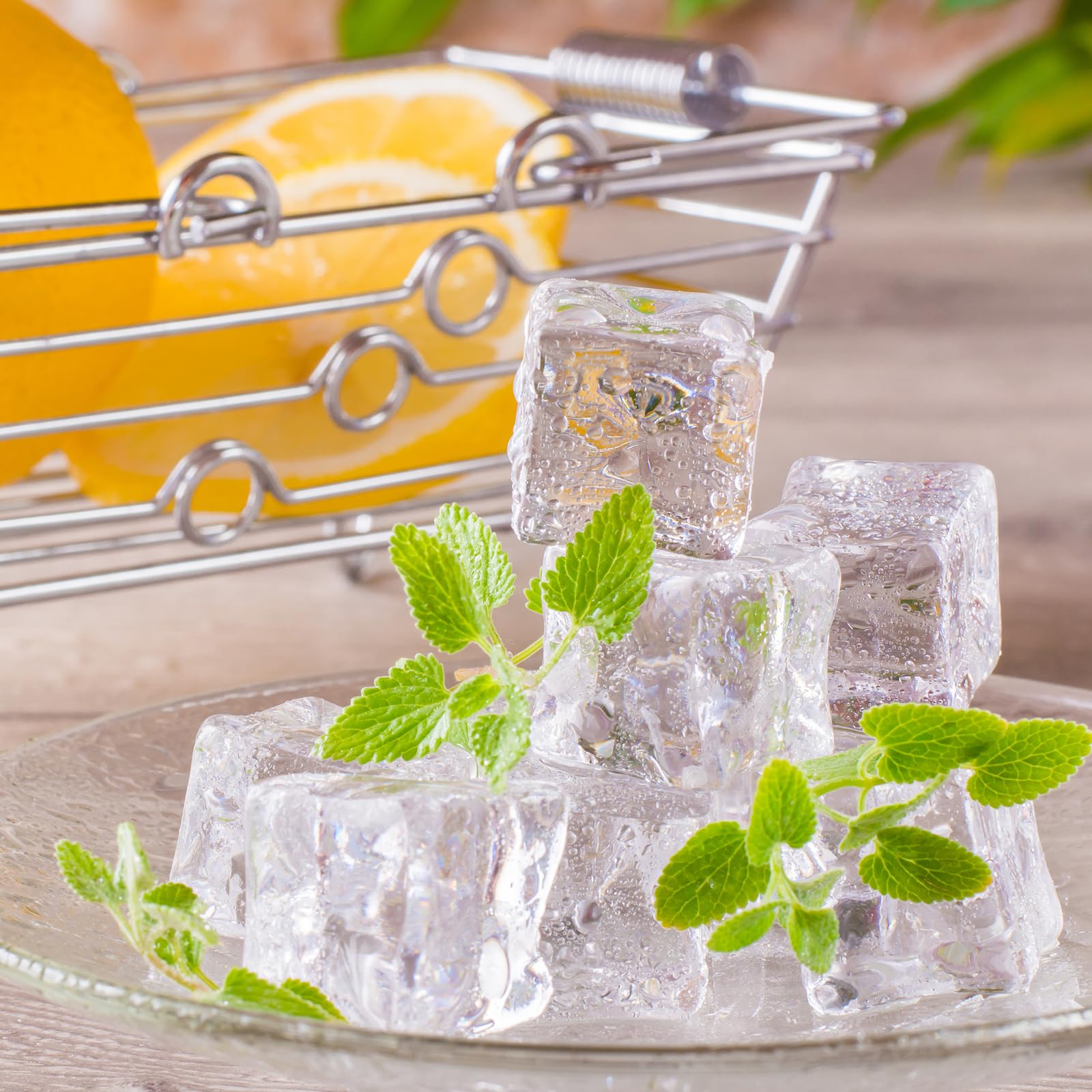 200 cubitos de hielo decorativos reutilizables, 18 mm de plástico artificial, cubos de hielo artificiales transparentes, cubos de hielo de plástico, para centros de mesa, accesorios