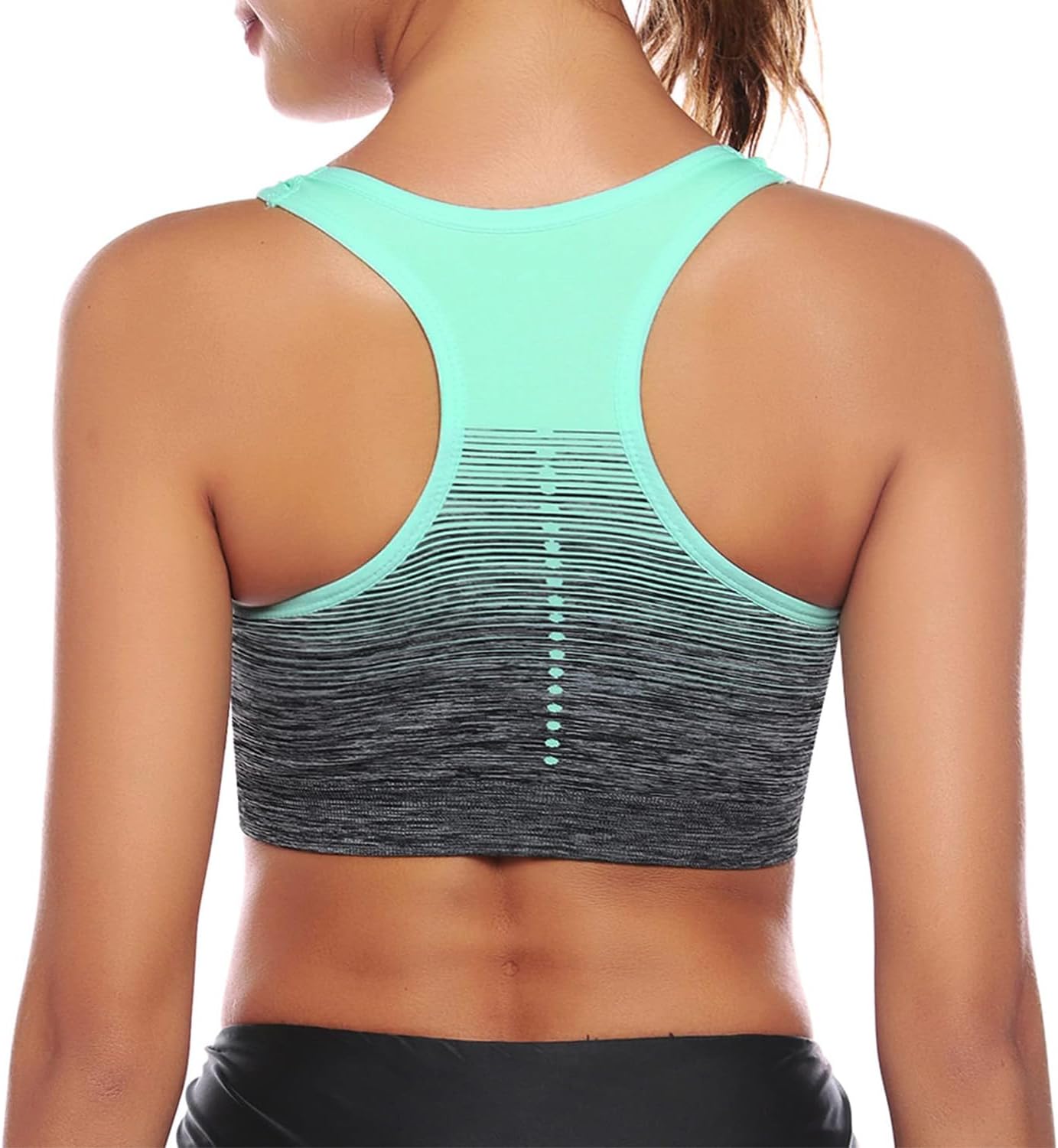 Women's Sports Bra Mid Support Wirefree Racerback Workout Bra Removable Padding Yoga Gym Running Crop Top