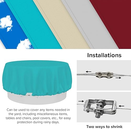 Miniatura 2 de INFRANGE Waterprrof - Fundas para muebles de patio, 9 pies, resistente a los rayos UV, resistente para exteriores, mesa redonda y rectangular, sofá,