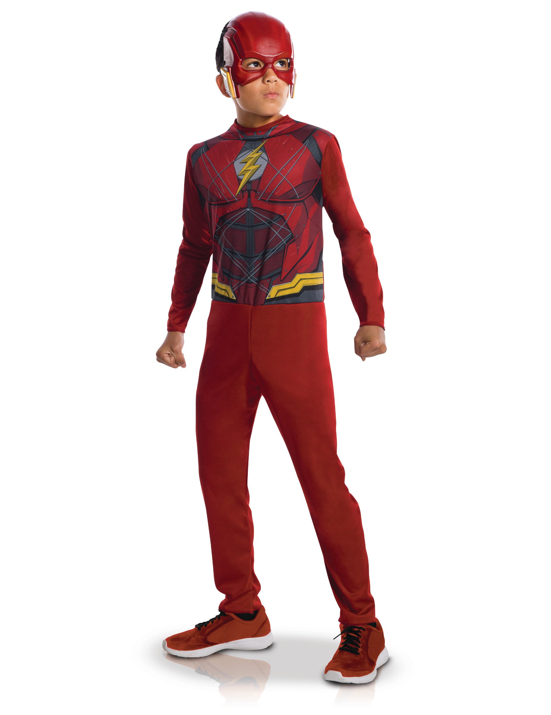RUBIES – DC oficial – THE FLASH – Disfraz para niños de nivel de entrada flash de la Liga de Justicia – Talla 5-6 años. Traje oficial con traje y máscara de PVC