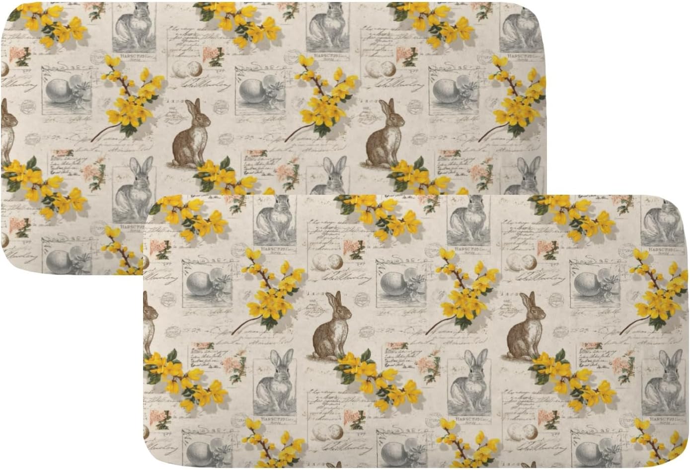 Vintage Easter Sketch Art Loveseat Covers Couch Covers for 2 Cushion Couch, 2-Piece Stretch Sofa Slipcovers Anti-Slip Washable Furniture Protectors for Dogs Pets