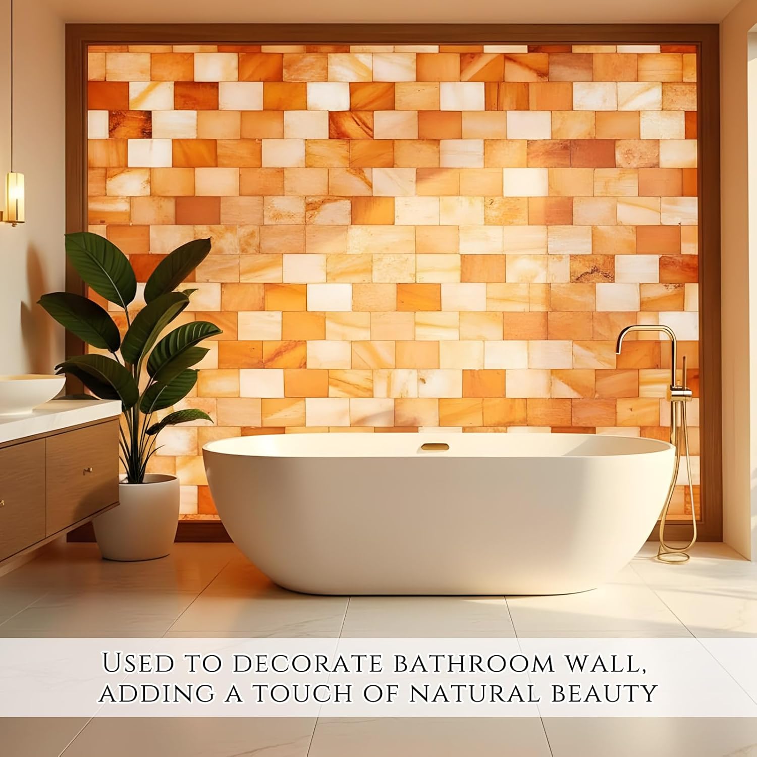 18 Pcs Himalayan Salt Tiles for Sauna Spa, 8 x 4 x 1 Inches, Natural Pink Salt Bricks Bulk Stone Blocks for Building Sauna Room, Spa Walls, Massage, Dry Aging, Wellness Centers, Home DIY Decor