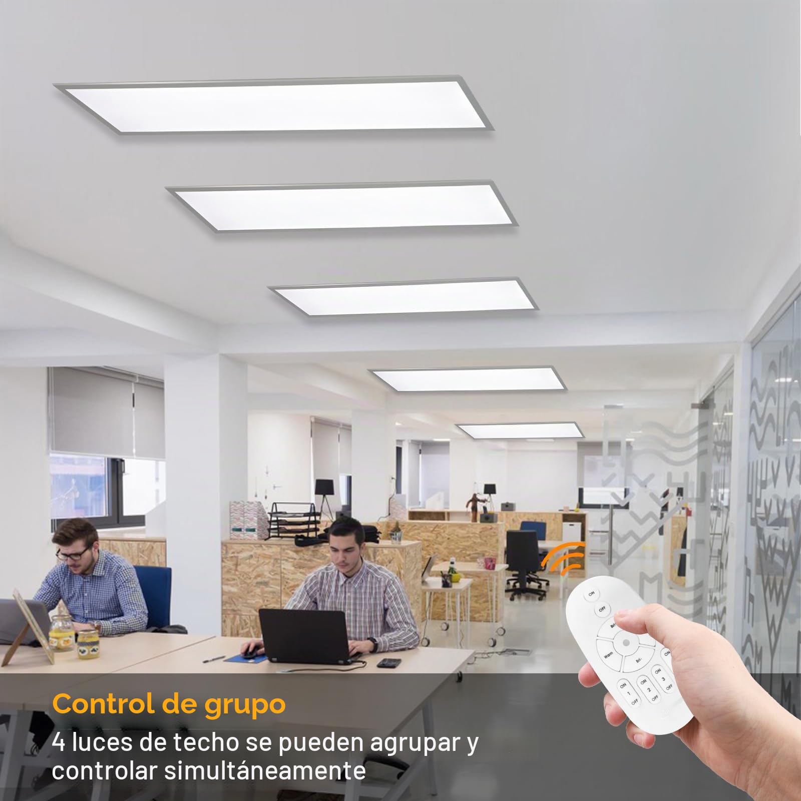 Lámpara LED de Techo de 120 x 30 cm, Panel Ultradelgado de Aluminio con Control Remoto, Lámpara Regulable, Temperatura de Color Ajustable (2700K - 6500K), Iluminación en Sala, Dormitorio y Baño