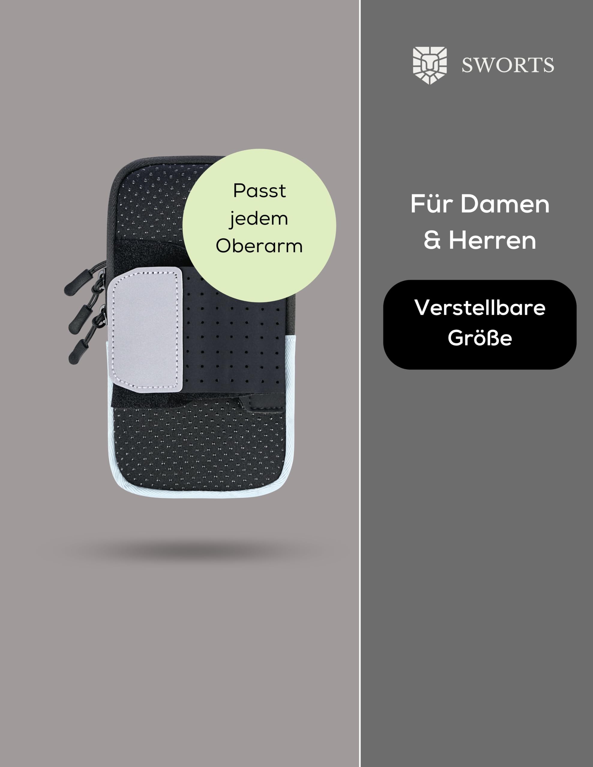 Run Arm Bag · Premium Laufsport Handytasche · 2-Fächer-Trennung · Joggen Armtasche Unisex