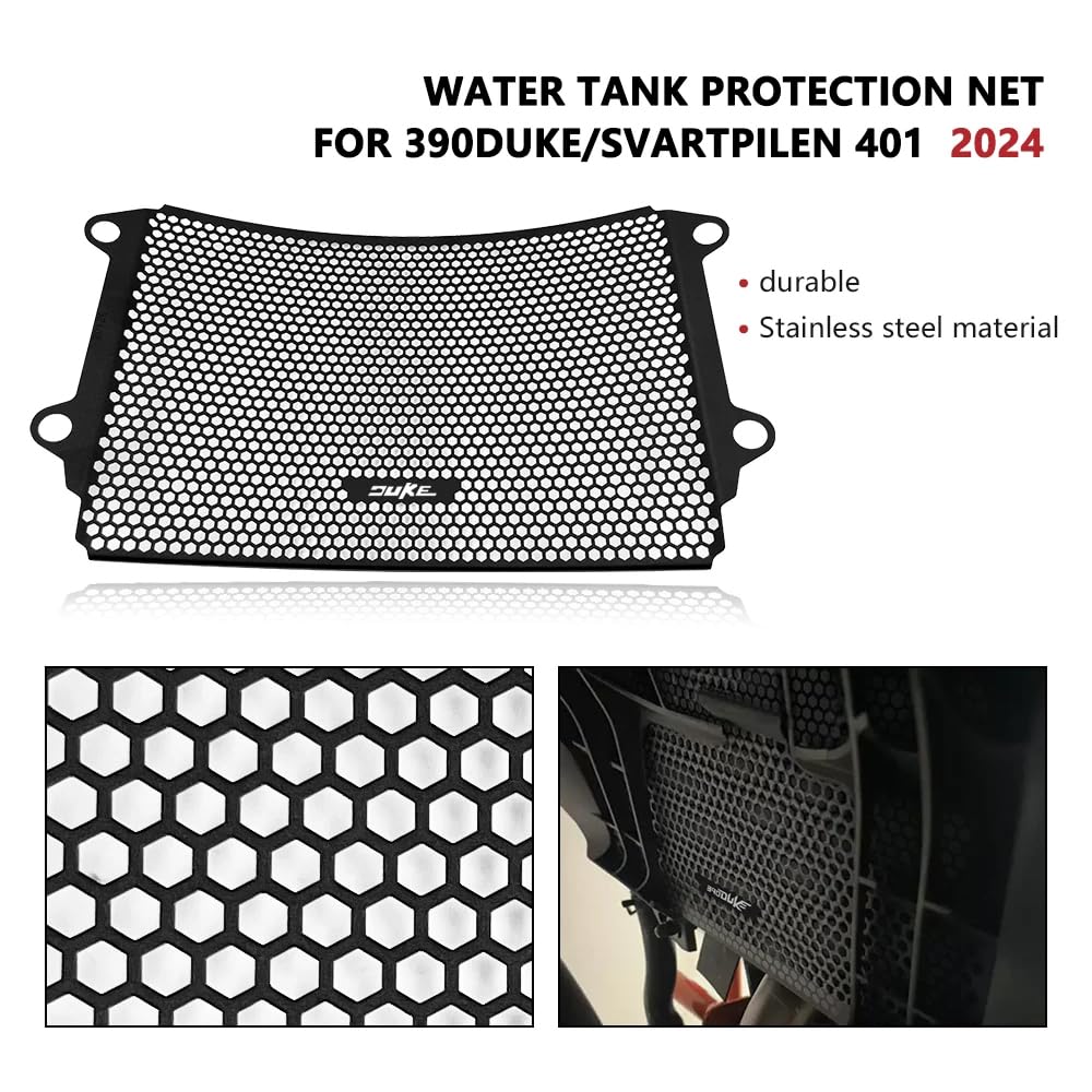 Sécurité Moto Cross Grille Protection Radiateur Duke 390/Svartpilen 401 - Alliage Aluminium 2024-2025 Grille Radiateur KTM Duke 390 2024