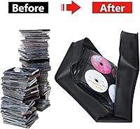 Vista 4 de CD/DVD Case Binder - 400 Capacity Disc Storage Holder, Black PU Binder Pu Negro