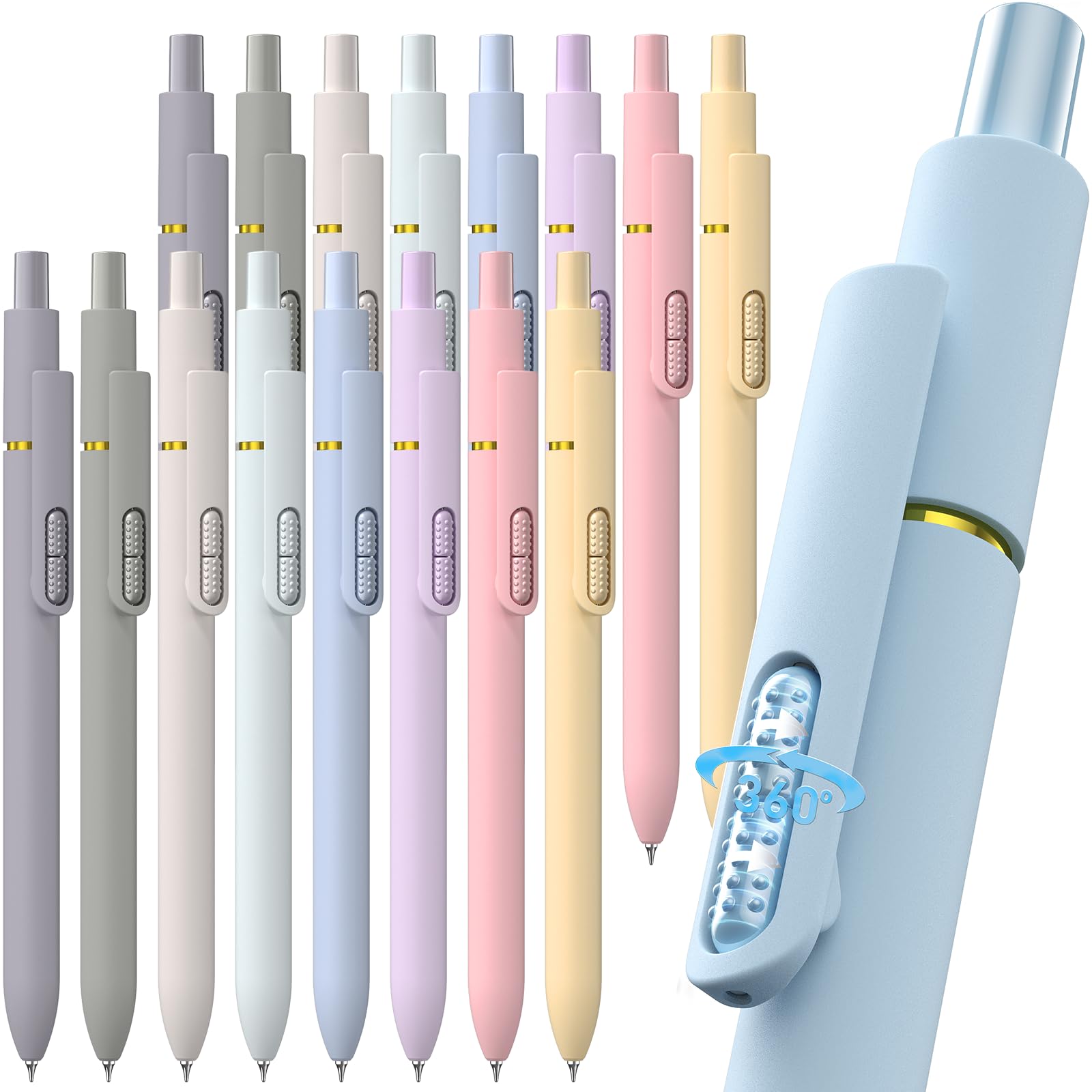 Hiacry 16 Pack Gel Pens, Quick-Dry Long Lasting Black Ink-0.7mm Fine Point — image 1