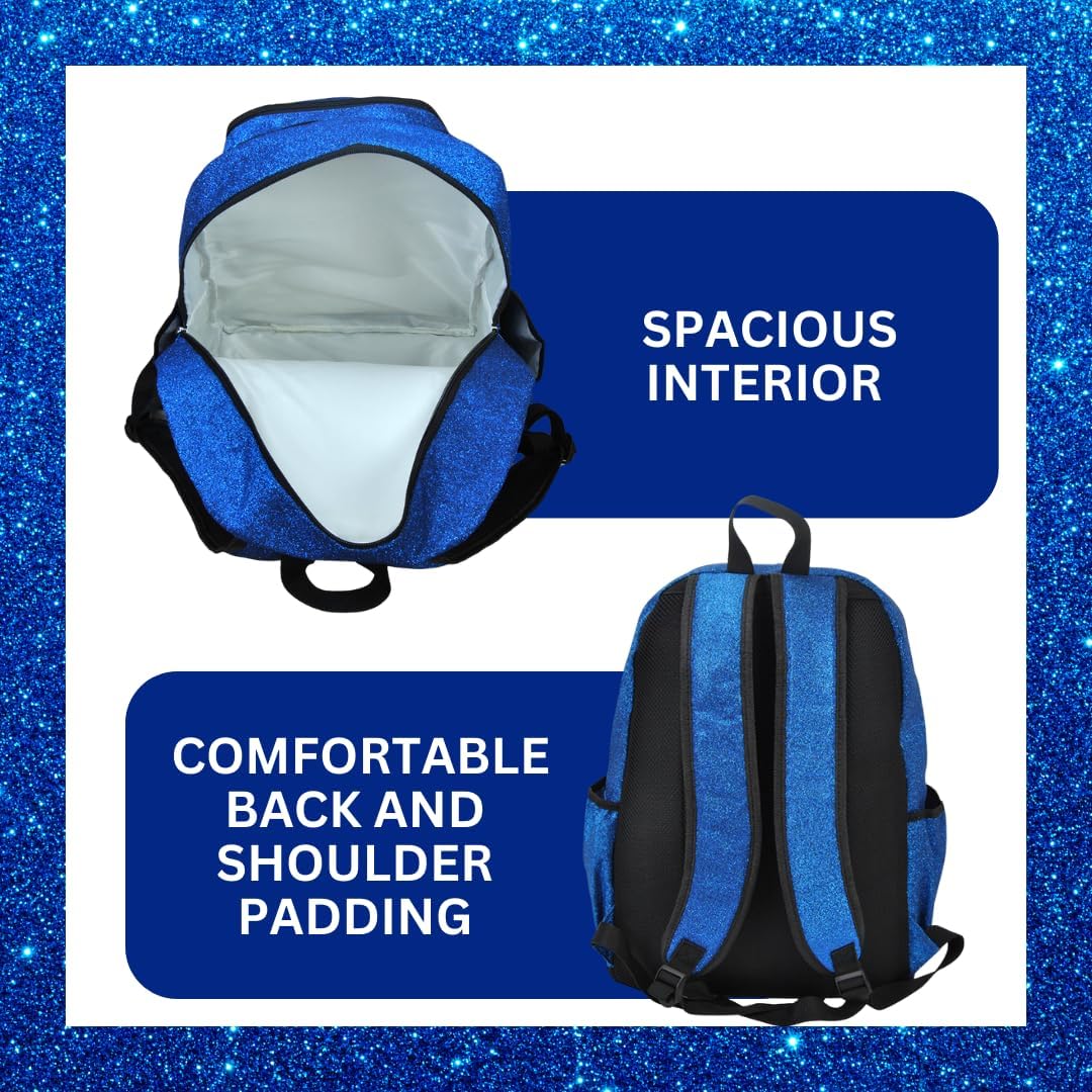 NGIL Glitter Performance Large Canvas Sports Backpack, Dance Backpack, Gymnastics, Cheerleader Essential Backpacks (Glitter-Royal) - Image 5