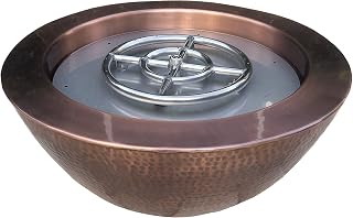 Hammered copper fire pit with burner ring