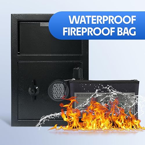 Miniatura 6 de Caja fuerte para dinero en efectivo con ranura para caída, 2.6 CUB, con combinación digital y antipesca, para oficina en casa, hotel, restaurante