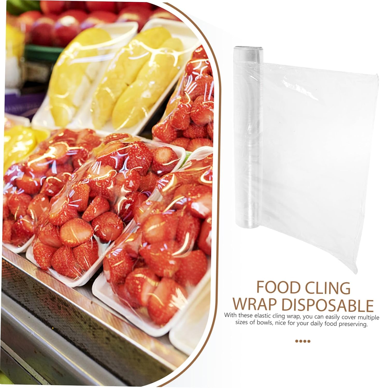 Home Plastic Wrap Cling Film for Food Fresh Keeping Cling Wrap Safe for Outdoor Picnics Family Gatherings