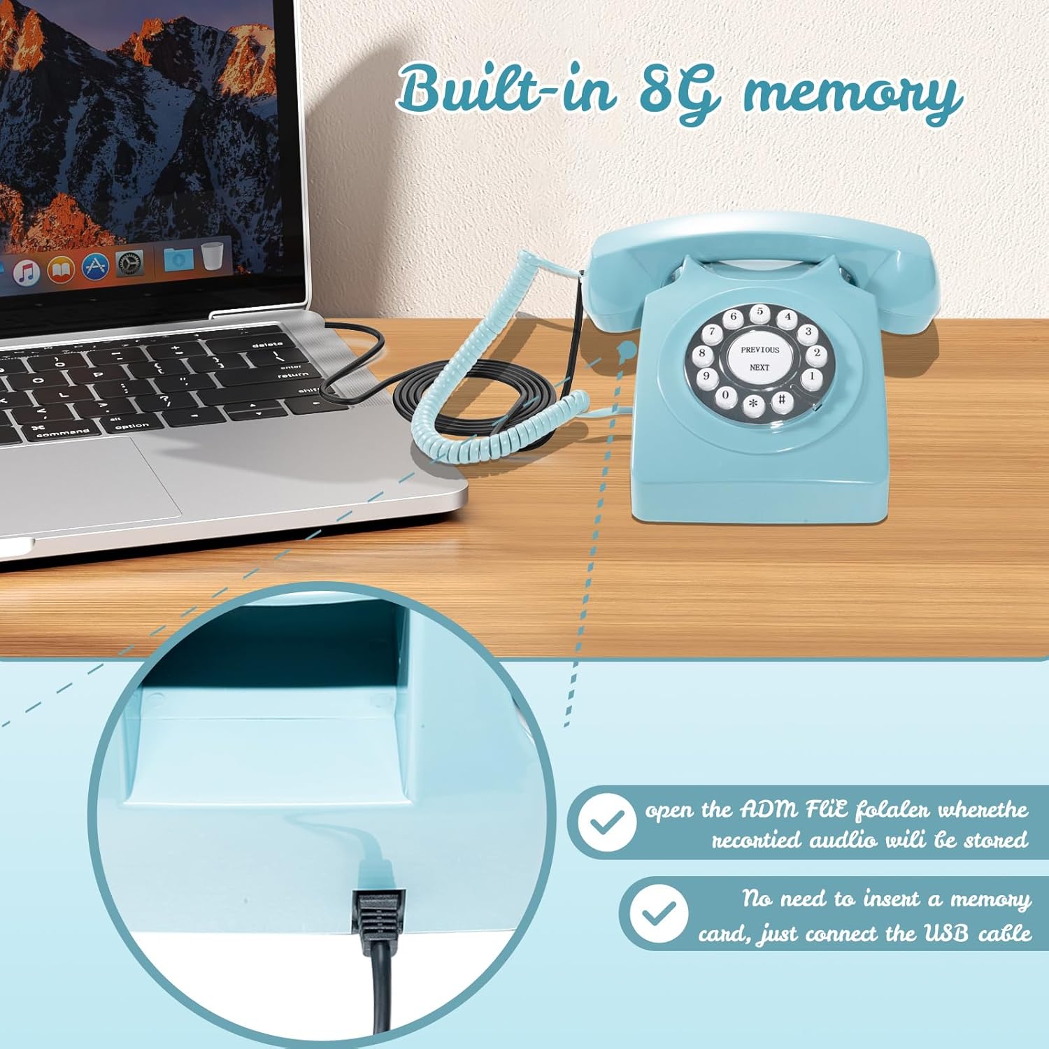 Audio Guest Book Wedding Phone - Record Customized Audio Messages for Bridal Shower, Birthday, Baby Shower, Anniversary & Engagement | Preserve Guest Wishes, Perfect Wedding/Party Event Keepsake