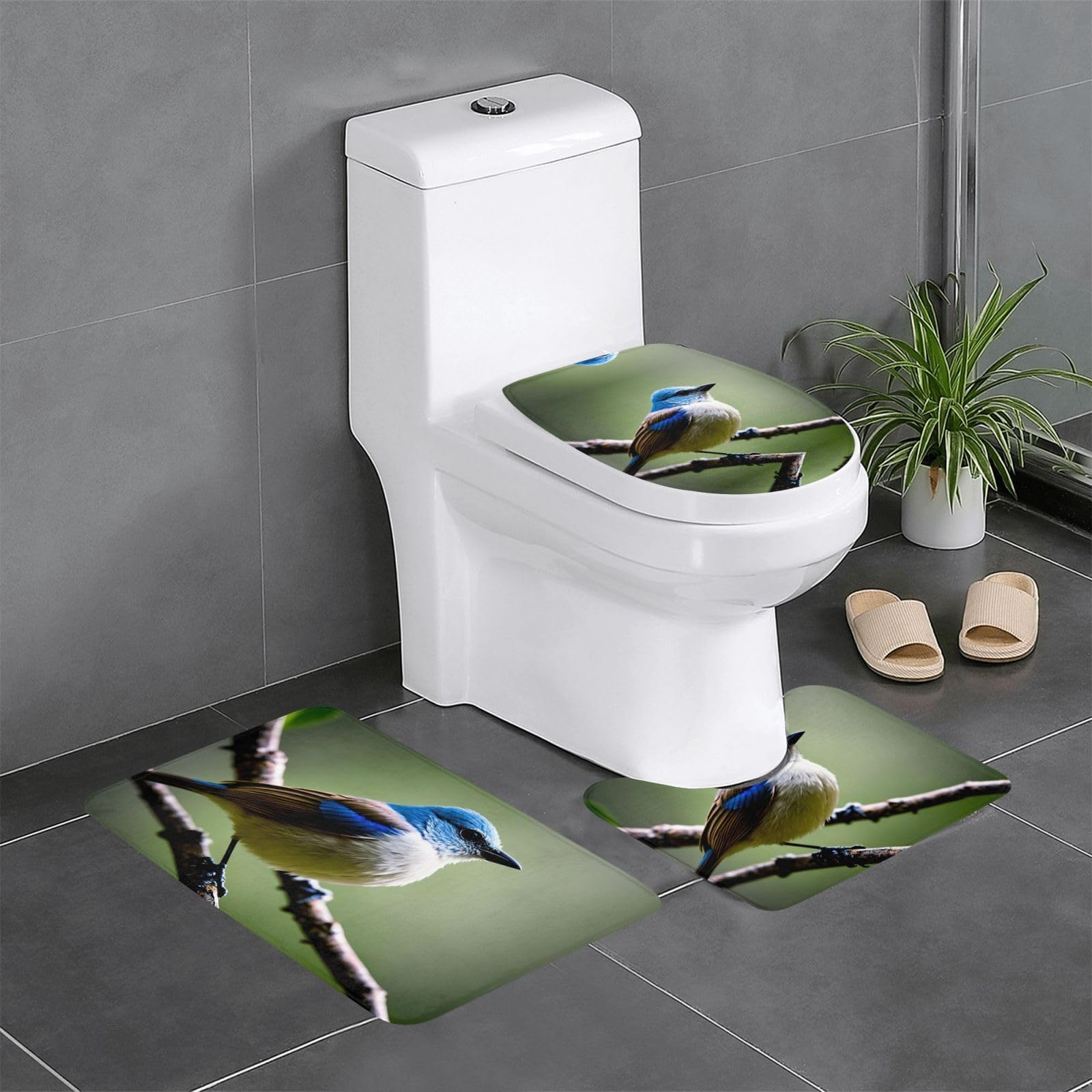 Tapis de salle de bain antidérapants Ethereal Nightingale lot de 3 pour meuble-lavabo