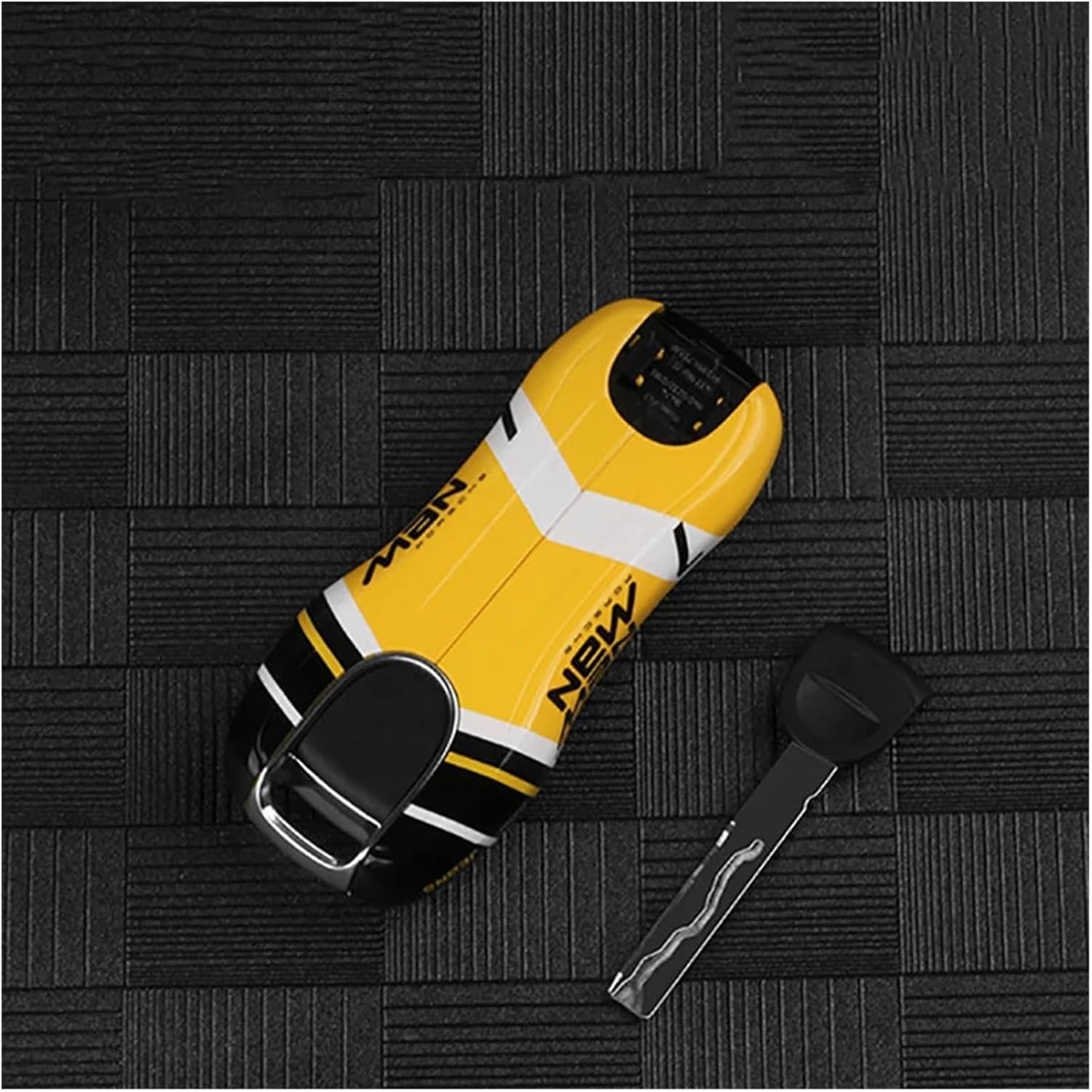 イエロー塗装の車用キーケースカバーシェル。ポルシェの車用キーケース/カイエン718/マカン/パナメーラ タイカン911/ボクスターに