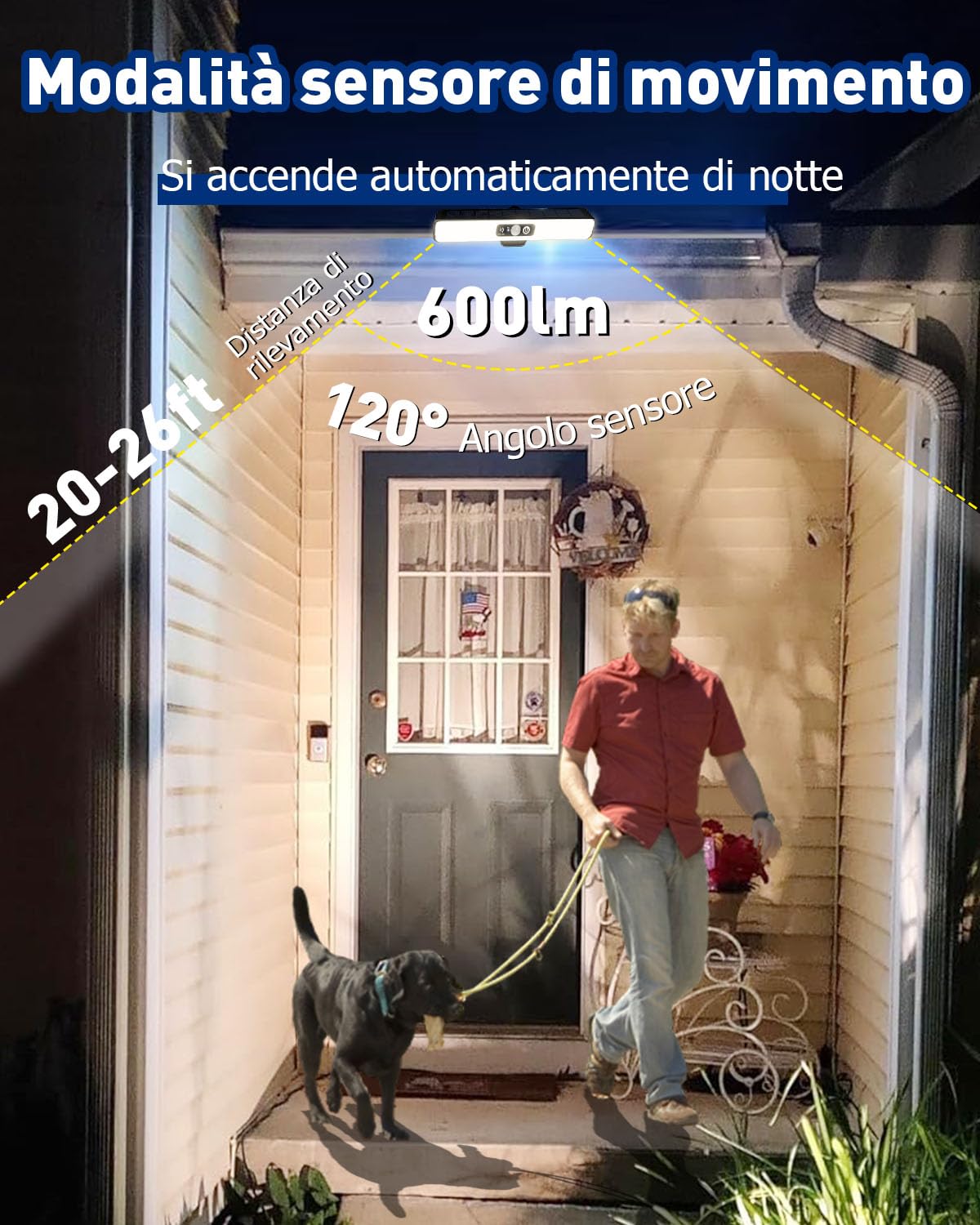 (2 Pezzi) ICEKO Faretto LED da Esterno Solare con Sensore di Movimento,1200 mAh/3 Modalità/IP55 Impermeabile, Lampade Solari con Clip,Luci Solare LED Esterna con Pannello Giardino,Recinzione,Parete