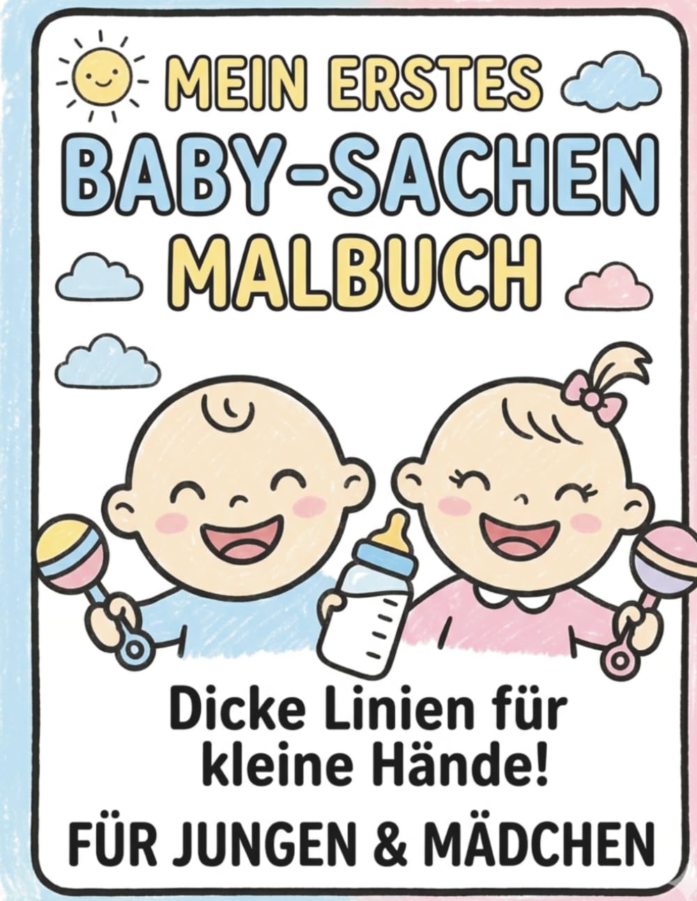 Mein erstes Baby-Sachen Malbuch: Dicke Linien für kleine Hände! Für Jungen & Mädchen
