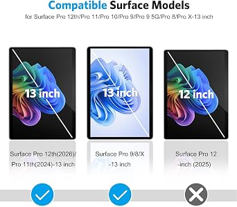 OMOTON 3 Pack Screen Protector for Surface Pro 12/11/10/9/8/X-13 inch