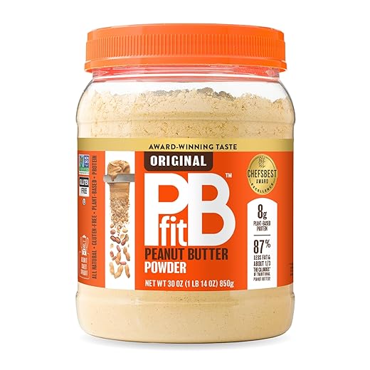 PBfit All-Natural Peanut Butter Powder, Powdered Peanut Spread From Real Roasted Pressed Peanuts, 8g of Protein 8% DV, 30 Ounce (Pack of 1)
