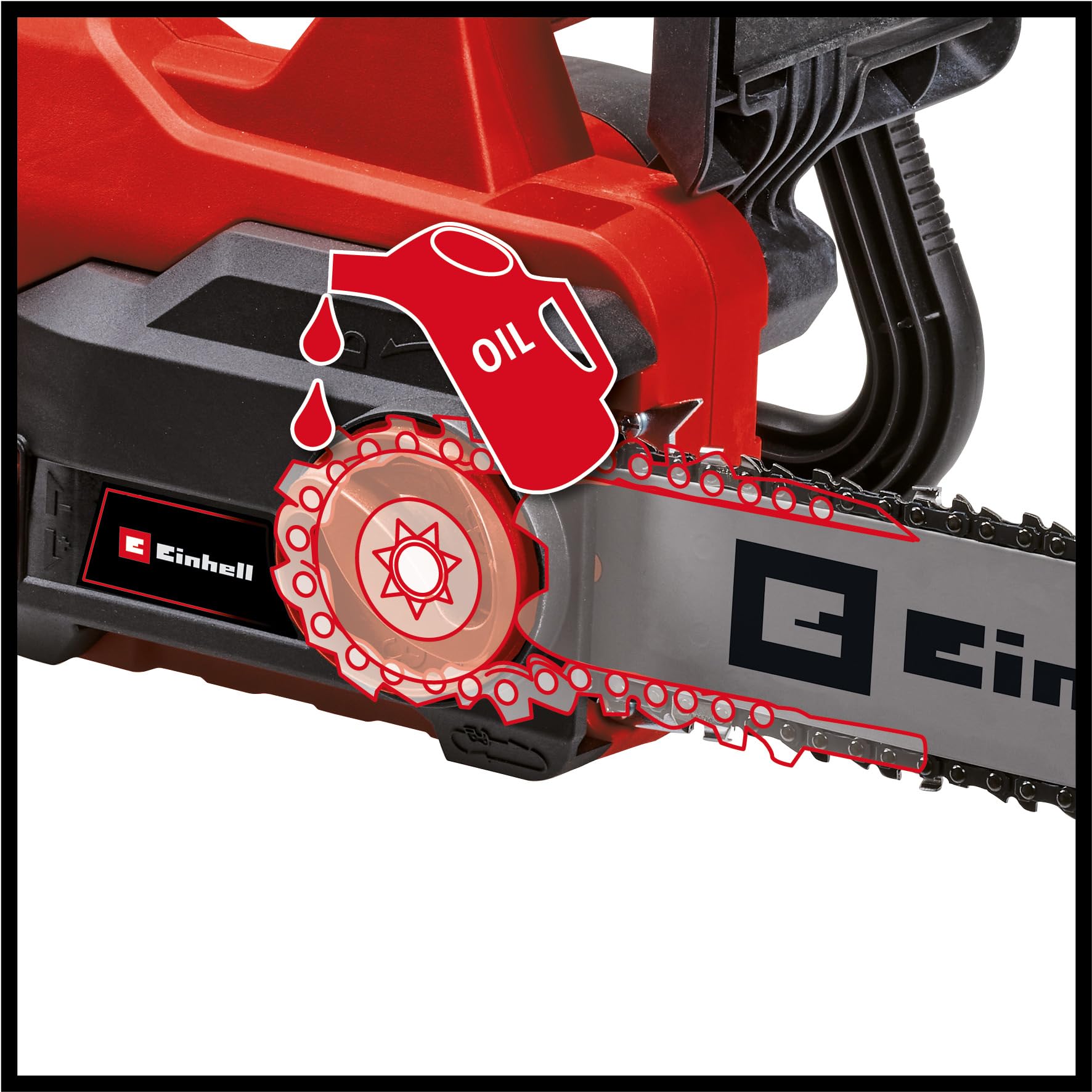 Einhell Tronçonneuse électrique GC-EC 1935 (puissance de 1900 W, longueur 32,5 cm, vitesse maximale de la chaîne de 15,5 m/s, tension de chaîne sans outil, protection anti-rebond à frein de chaîne)