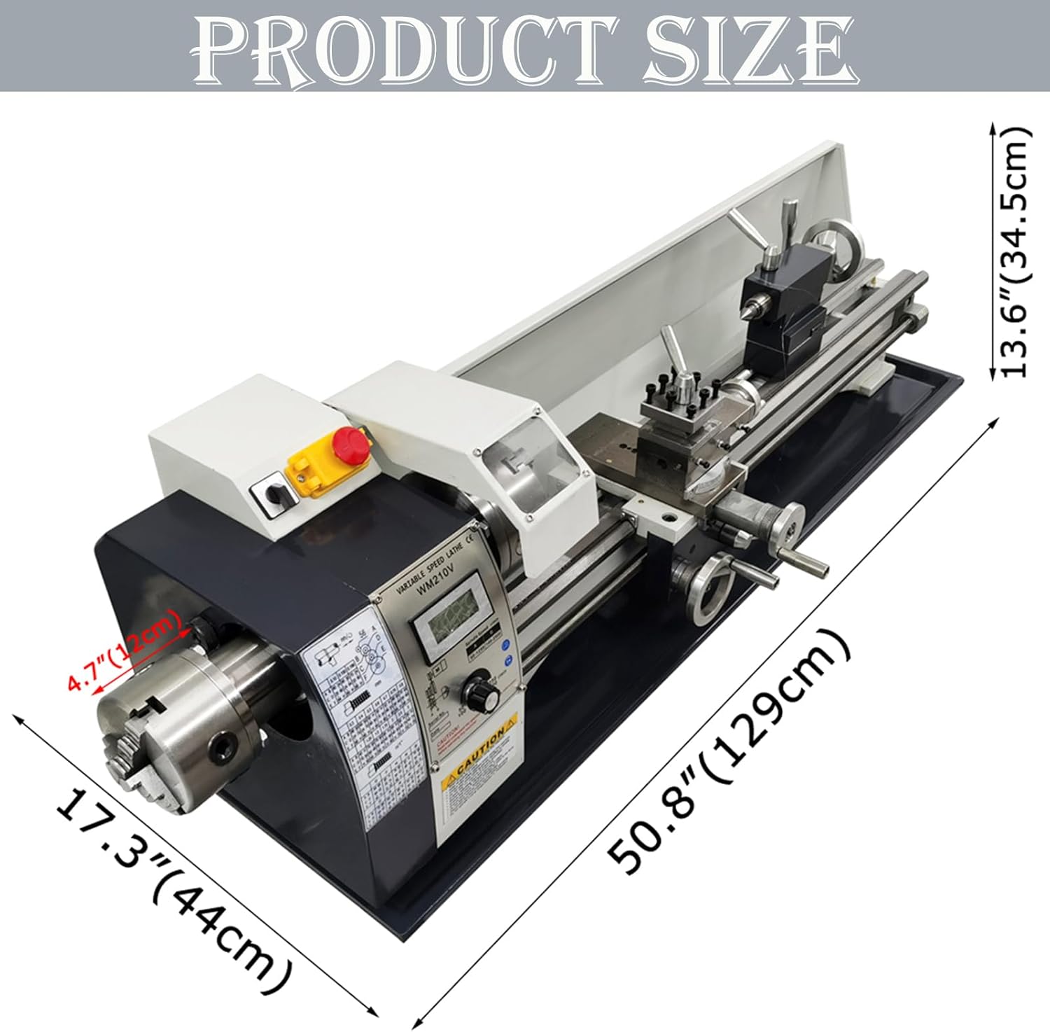 TECHTONGDA Metal Lathe 8x31" DIY Lathe Double Chuck Bench Lathe 1100W Brushless Motor Turning Machine Precision Mini Inch Thread Lathe for Cue Sticks
