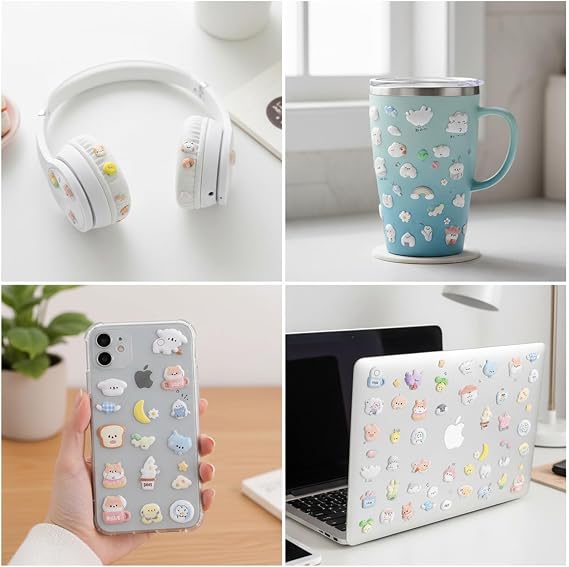600+Cute Mini Puffy Stickers - Small 3D Tiny Stickers for Kids & Adults Decorative Stickers for Phone Case Notebook Scrapbook Crafting & Gifting