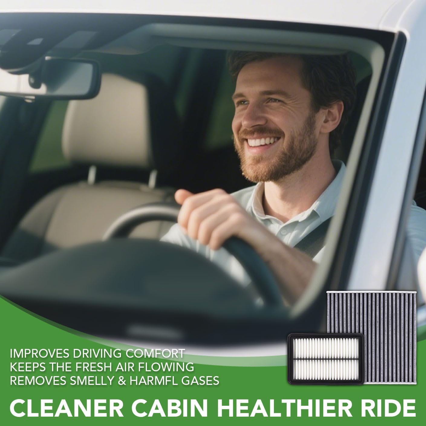 Cabin Engine Air Filter Set Compatible with CRV Hybrid (2023-2025), Accord Hybrid (2023-2025), Civic Hybrid (2025) 2.0L, Replaces 17220-6MA-J01, 80292-TF0-G01