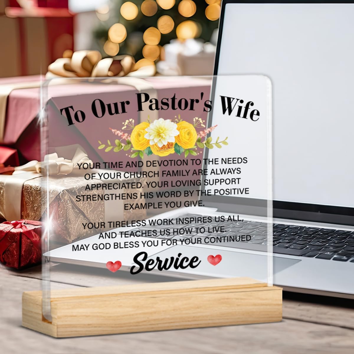 Pastor's Wife Appreciation Gifts, Gifts for Pastor's Wife Lady Preacher Pastor Appreciation Month Christmas Birthday, Religious Clear Acrylic Desk Decorative Sign Decor - Image 7