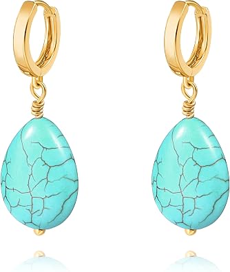 18K Gold Evil Eye Cross Huggie Hoop Earrings Dainty Simple Turquoise Drop Dangle Earrings for Women CZ Cute Earrings