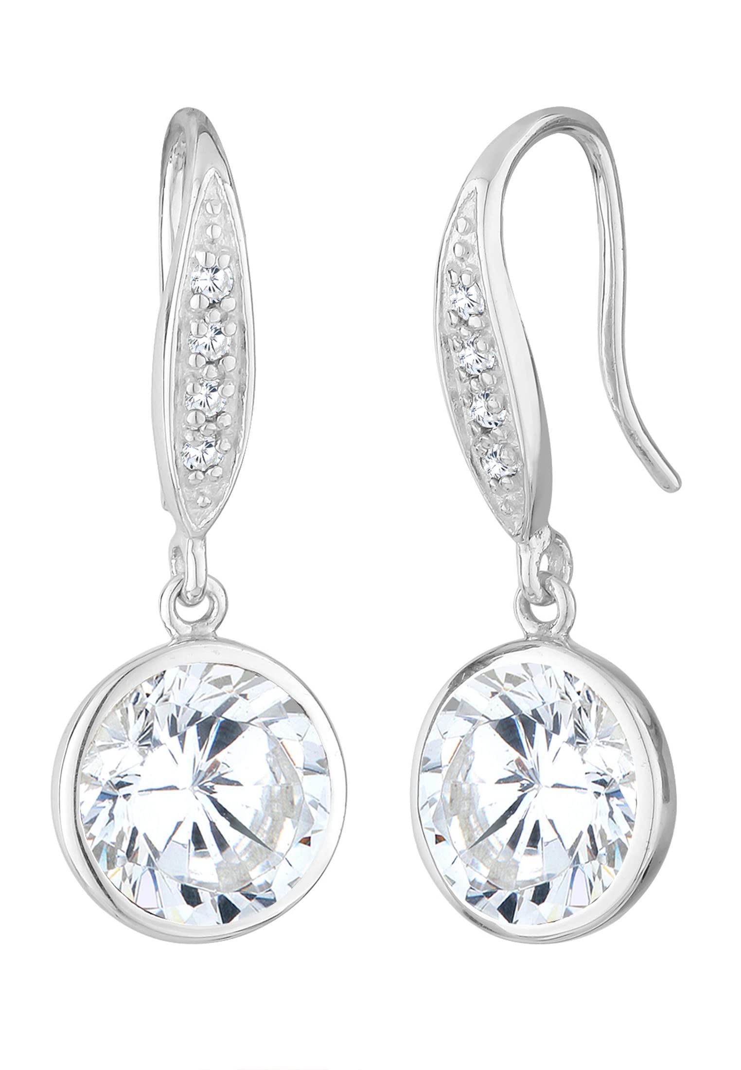 Elli Women's 925 Sterling Silver Xilion Cut Zircon Earrings