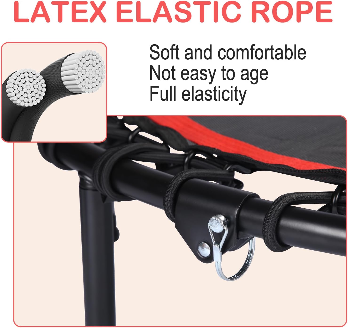 40" Foldable Rebounder Trampoline for Adults - Silent Fitness Bungee Rebounder, Home Exercise Trampoline for Low Impact Cardio, Indoor/Outdoor Portable Workout Trampoline