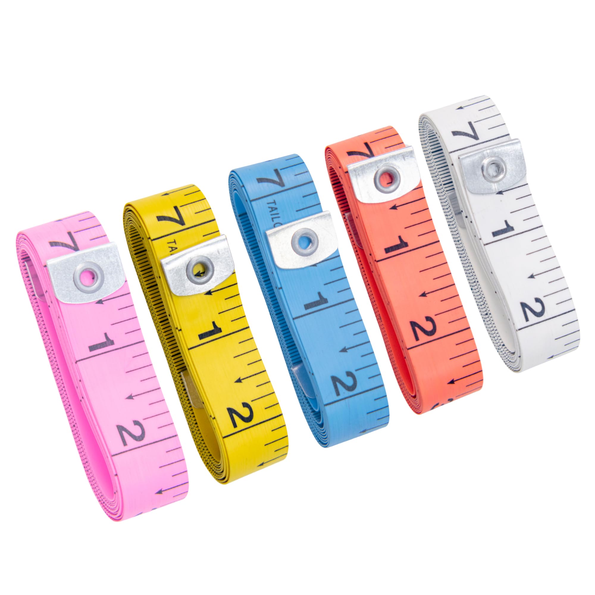 CrafTreat 5-Pack Tape Measure – Dual-Sided Standard & Metric Scales, Soft Flexible Ruler for Body Measurements & Tailoring, 60in/150cm
