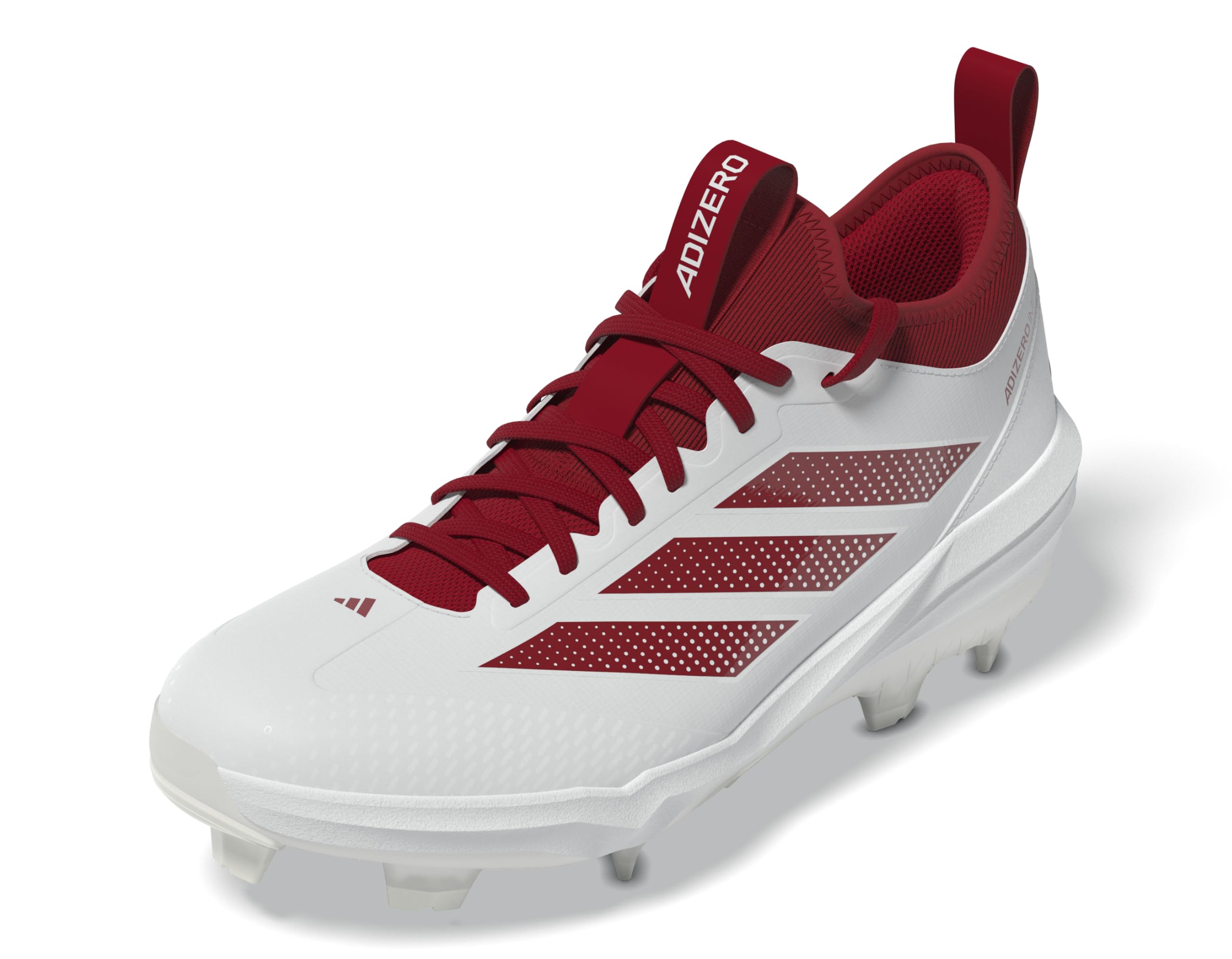 adidas Men's Adizero Impact 2.0 TPU Baseball Sneaker, White/Team Power Red/Team Power Red, 13.5