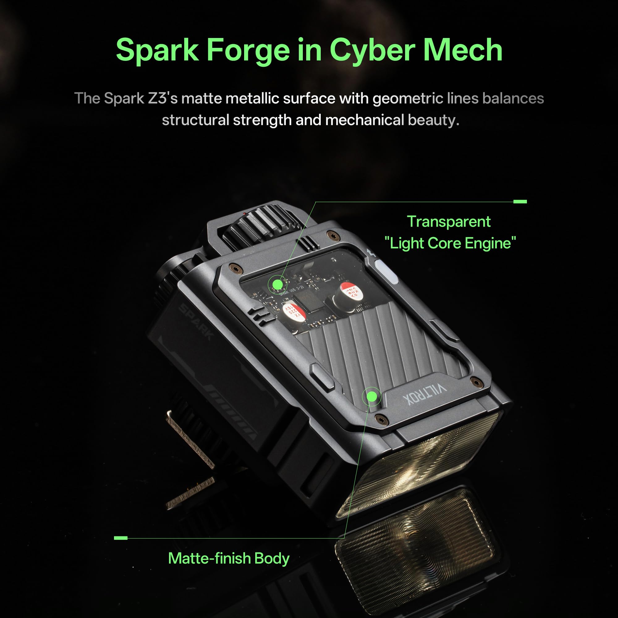 VILTROX Spark Z3 TTL-Kamerablitz für Sony, GN8 6500K On-Camera-Blitz Speedlite mit 7 Leistungsstufen, 650Vollleistungsblitzen, 1s Recycling, 3,7V/1800mAh Li-Ionen-Akku, Softbox (Grau)