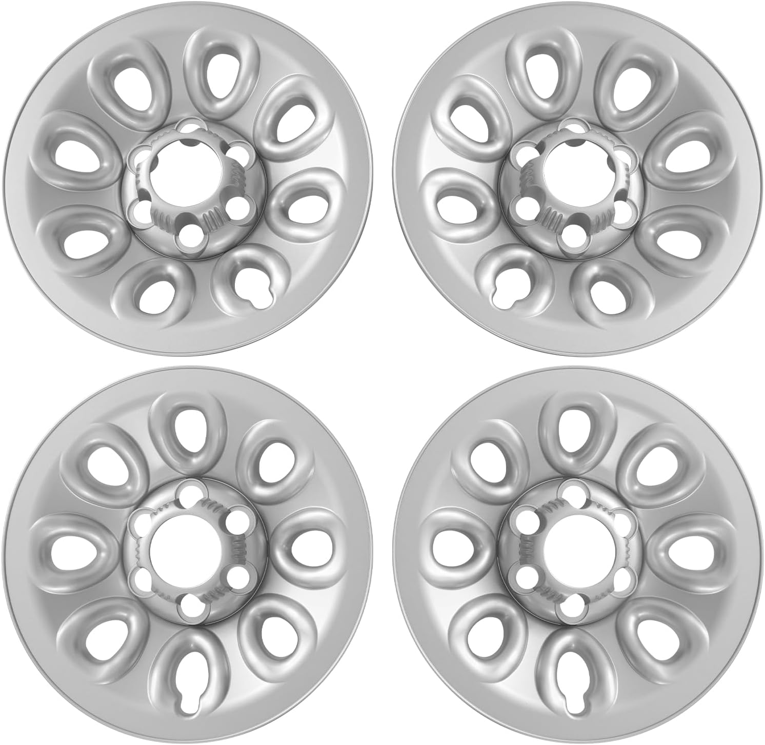 17" Hubcaps Wheel Covers Wheel Skins Compatible with 2005-2014 Chevrolet/GMC,Full Rim Covers, Center Hub Caps,Hub Caps Rim Simulators,Set of 4(Silver)