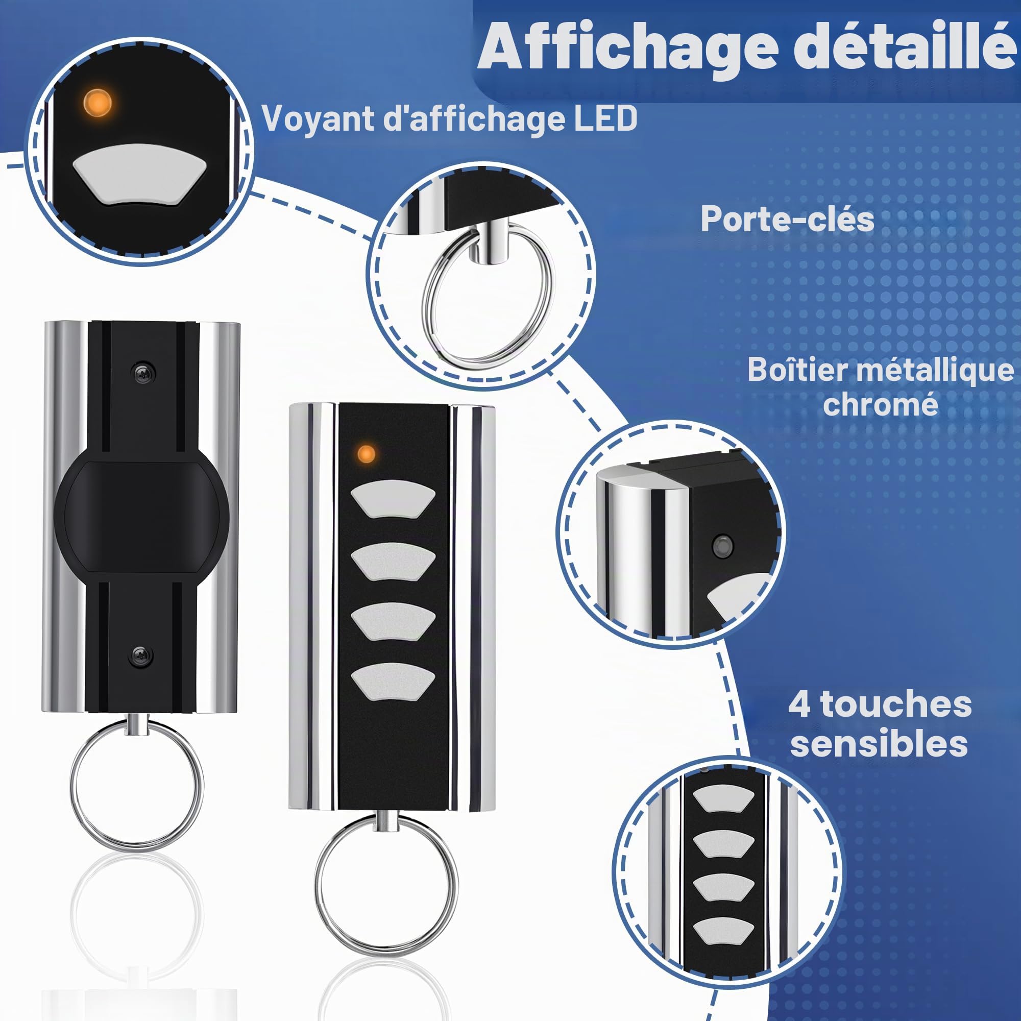 pepape 2 pièces télécommande Garage pour Normstahl Entrematic RCU 433-4K, RCU 433-2K, EA433 2KM, EA433 2KS, Compatible avec Crawford Normstahl 433,92 Rolling Code télécommande Garage