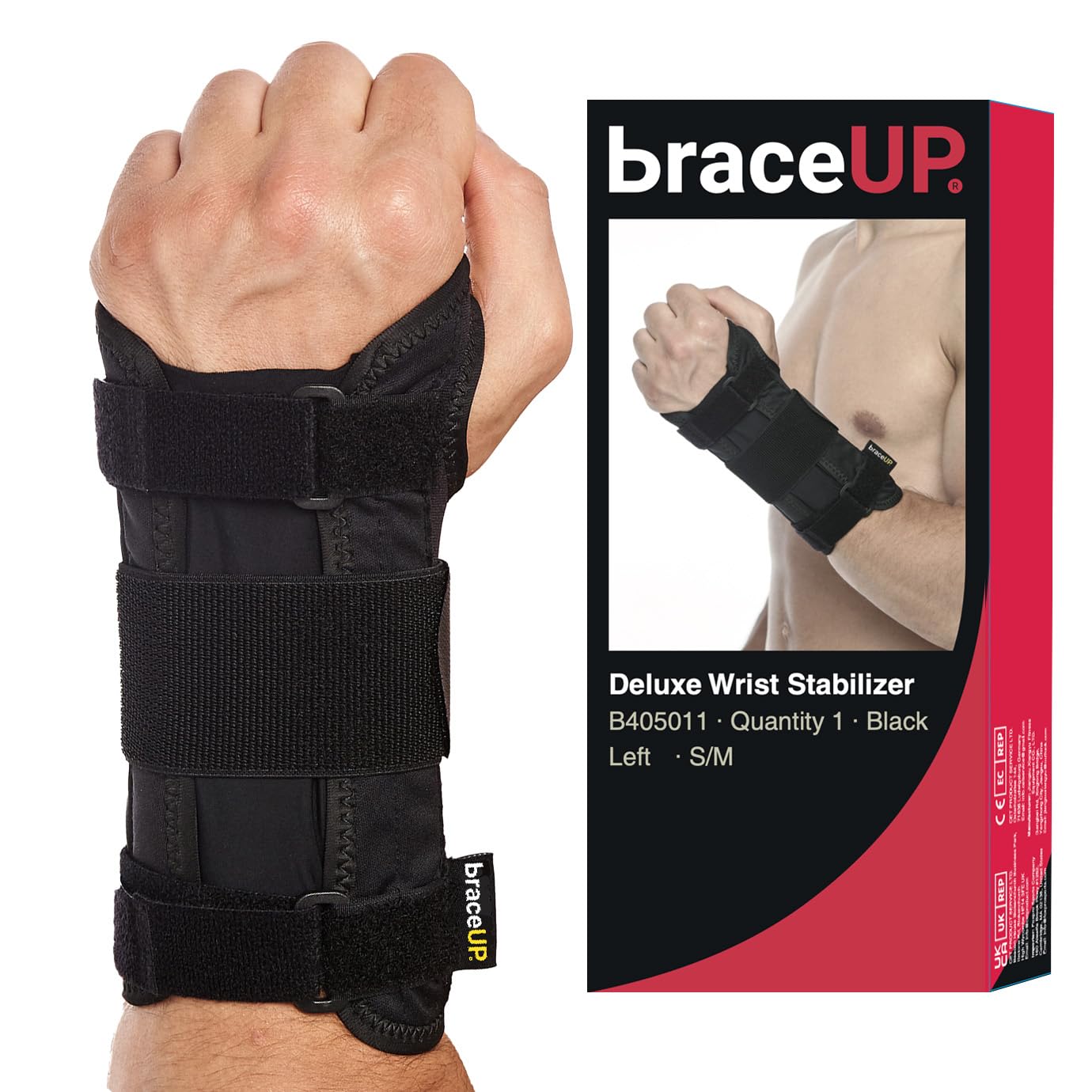 Product image of BraceUP Muñequera Tendinitis Muñeca con Férula de Aluminio para Túnel Carpiano - Muñequeras Tendinitis Alivio del Dolor de Tendinitis por Artritis (S/M, Mano Izquierda)