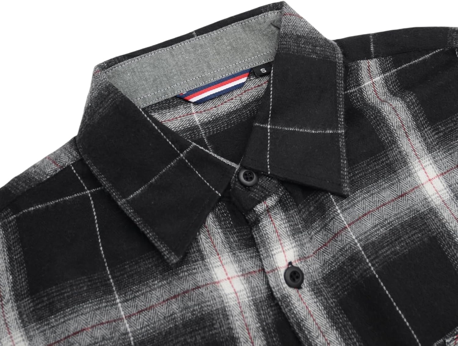 FAHIZO Men's Button Down Regular Fit Long Sleeve Plaid Flannel Casual Shirts - Image 4