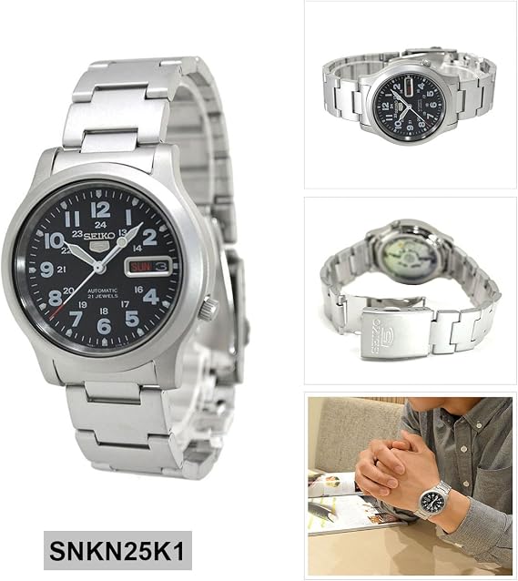 OROLOGIO AUTOMATICO SEIKO 5 MILITARY SNKN25K1 : Amazon.it: Orologi