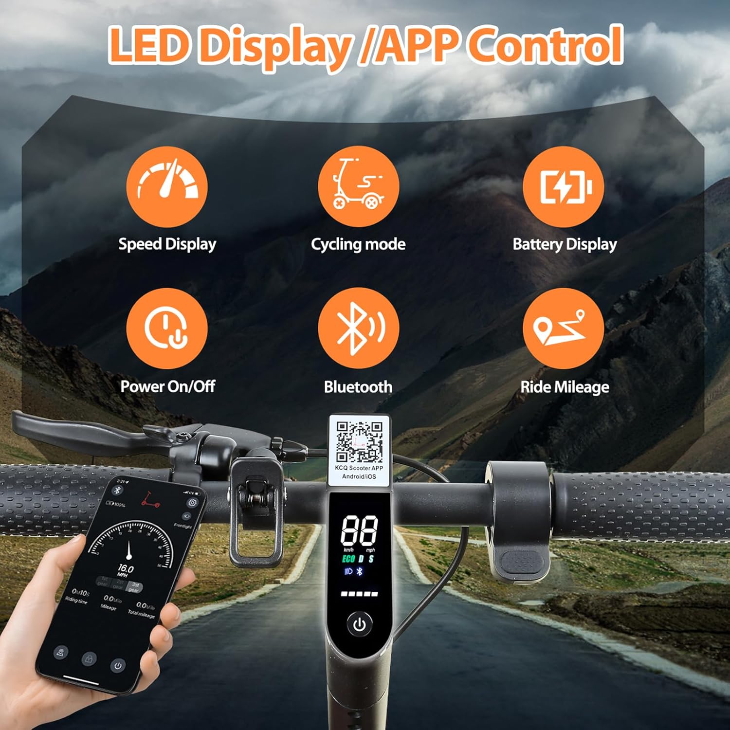 Fast Electric Scooters,Portable Folding Commuter E Scooter,19Mph Speed & 21 Miles Long Range E Scooter w/Double Braking System & App Control, 500W Motor, 8.5" Solid Tires Electric Scooter for Adults