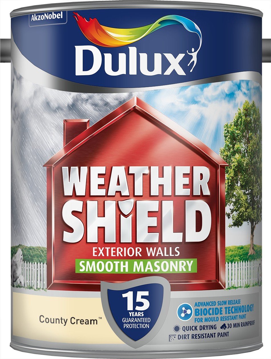 Dulux County Cream Weathershield Smooth Masonry Paint - 5L
