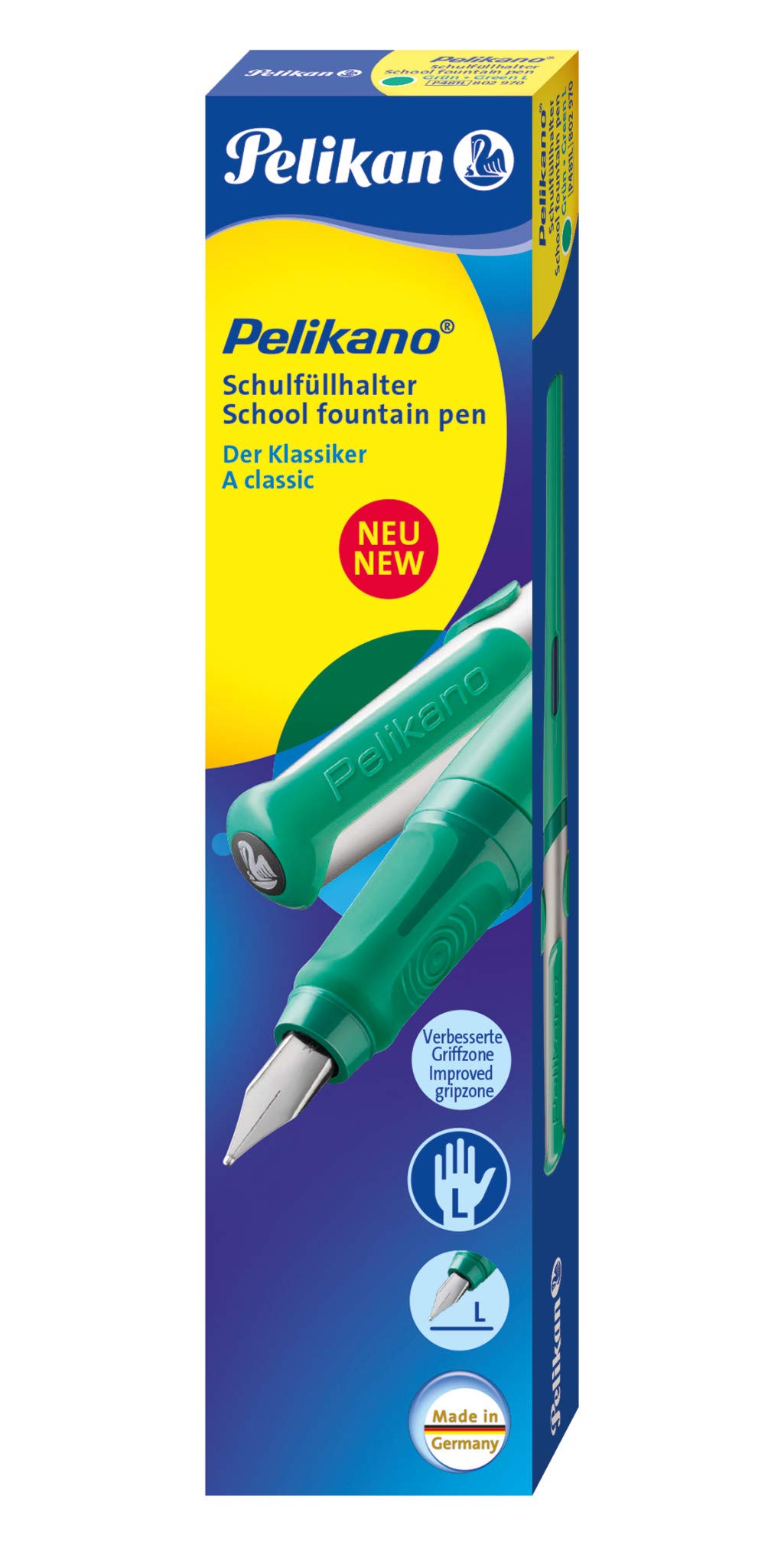 Pelikan Pelikano Fountain Pen, Left-Handed Nib, Green, Boxed, 1
