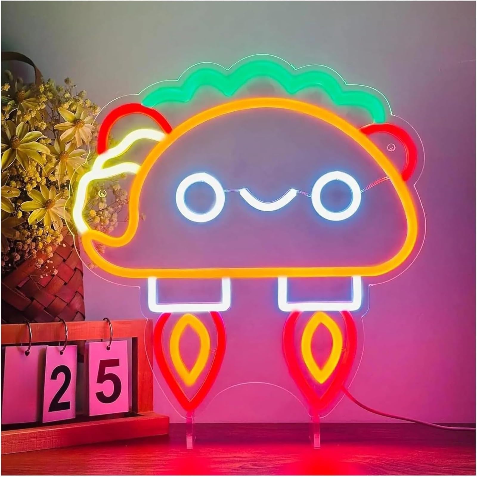 Panneau néon Tacos LED décoration murale restaurant et café
