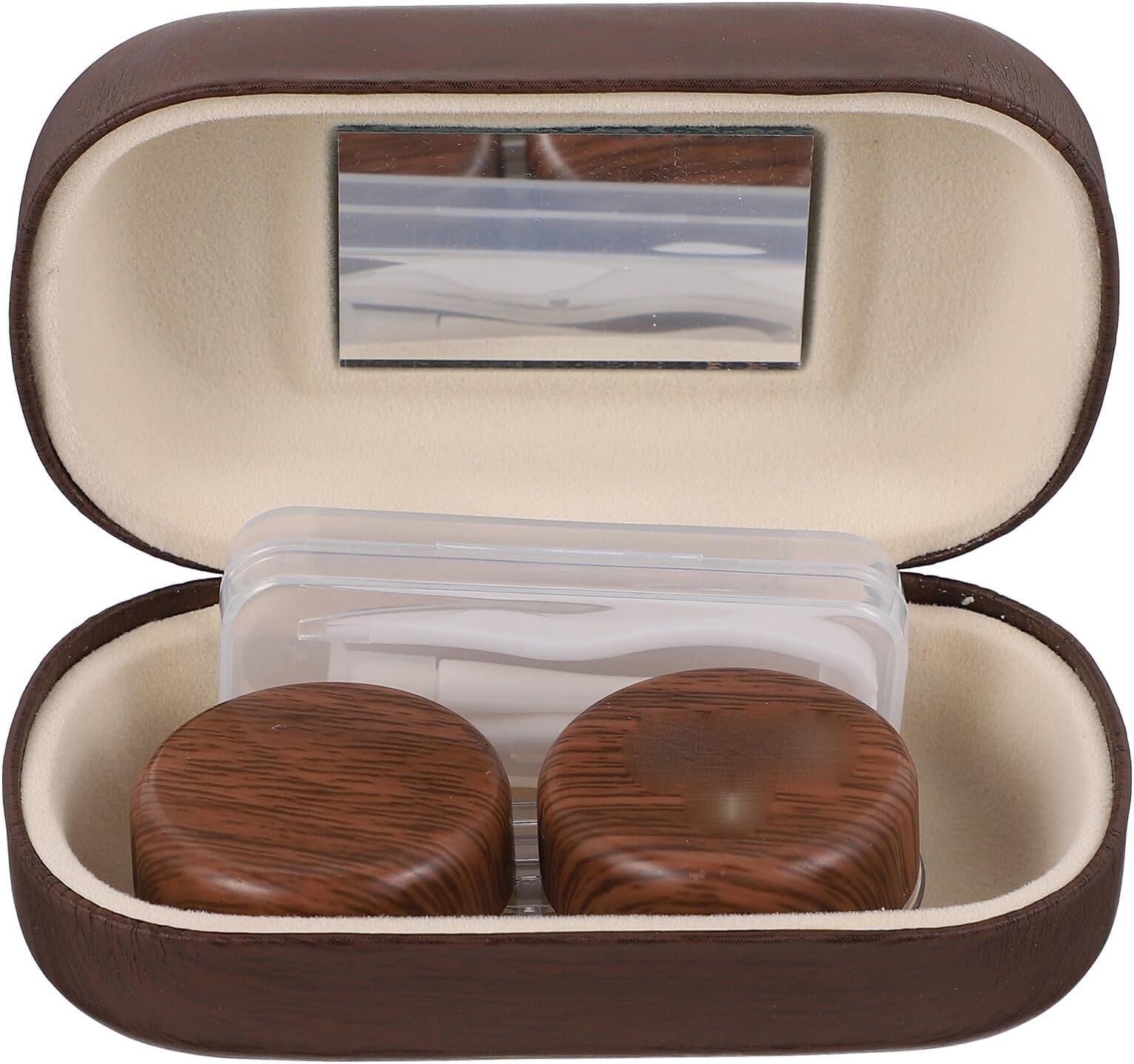 Vintage Large Contact Case with Container and Separate Tool Box Easy to Open and Portable Eye Care Storage Box for Colored Contact Lenses