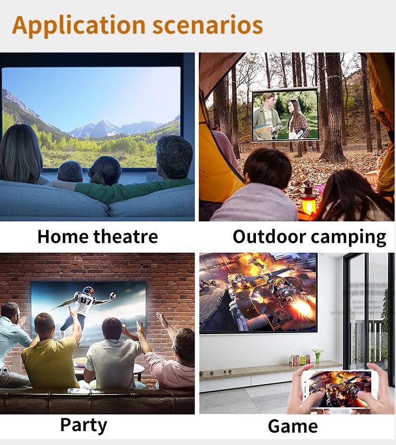 Mini Projector, Portable 1080P Home Movie Theater Small Video Phone Projector Movie Projector for Outdoor Indoor Compatible with Android/Laptop/Phone/TV - Image 6