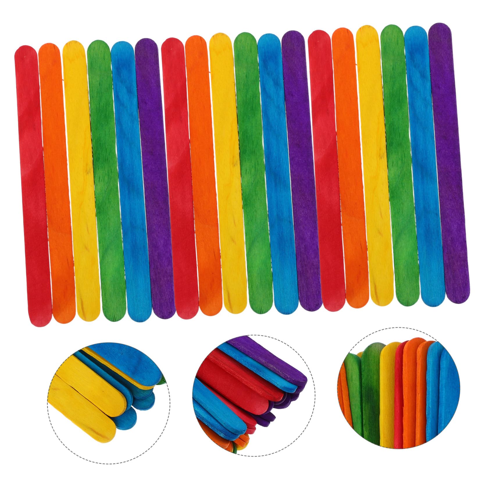 Palitos de Helado de Madera de Colores para Niños, 500 Piezas | Manualidades y Fiestas, Formato Jumbo 114x10x2mm, Uso Versátil Helado y Pastel
