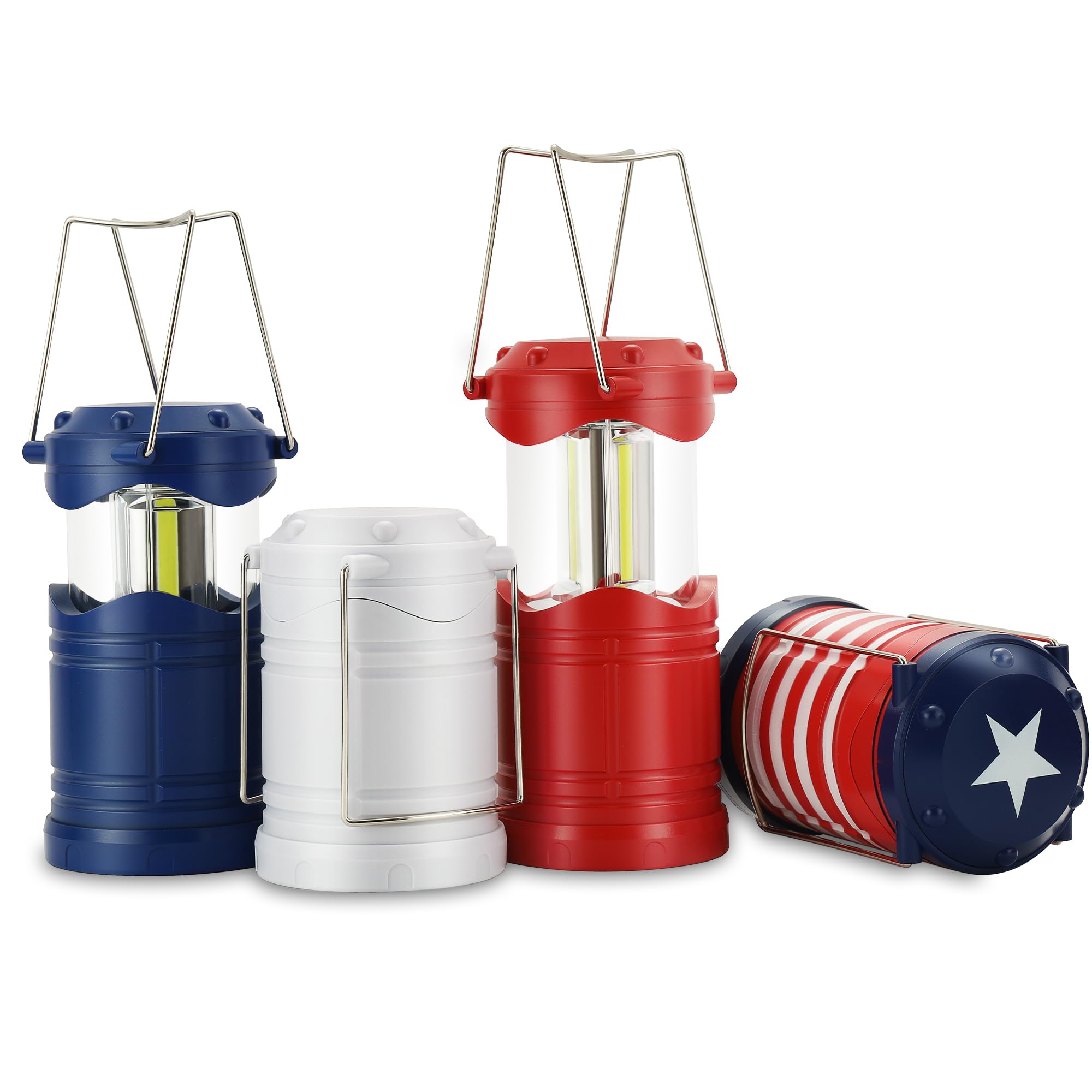 Lichamp LED Camping Lantern, 4 Pack Battery Powered Flashlight for Power Outages, Portable Collapsible Hanging Light Essential for Home, Outdoor, Emergency Lamp Survival Kit Gear for Hurricane, C2