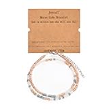 Birthday Gifts for Women Layered Morse Code Bracelets for Mom Aunt Friends Wife Her Beaded Strand Bracelet